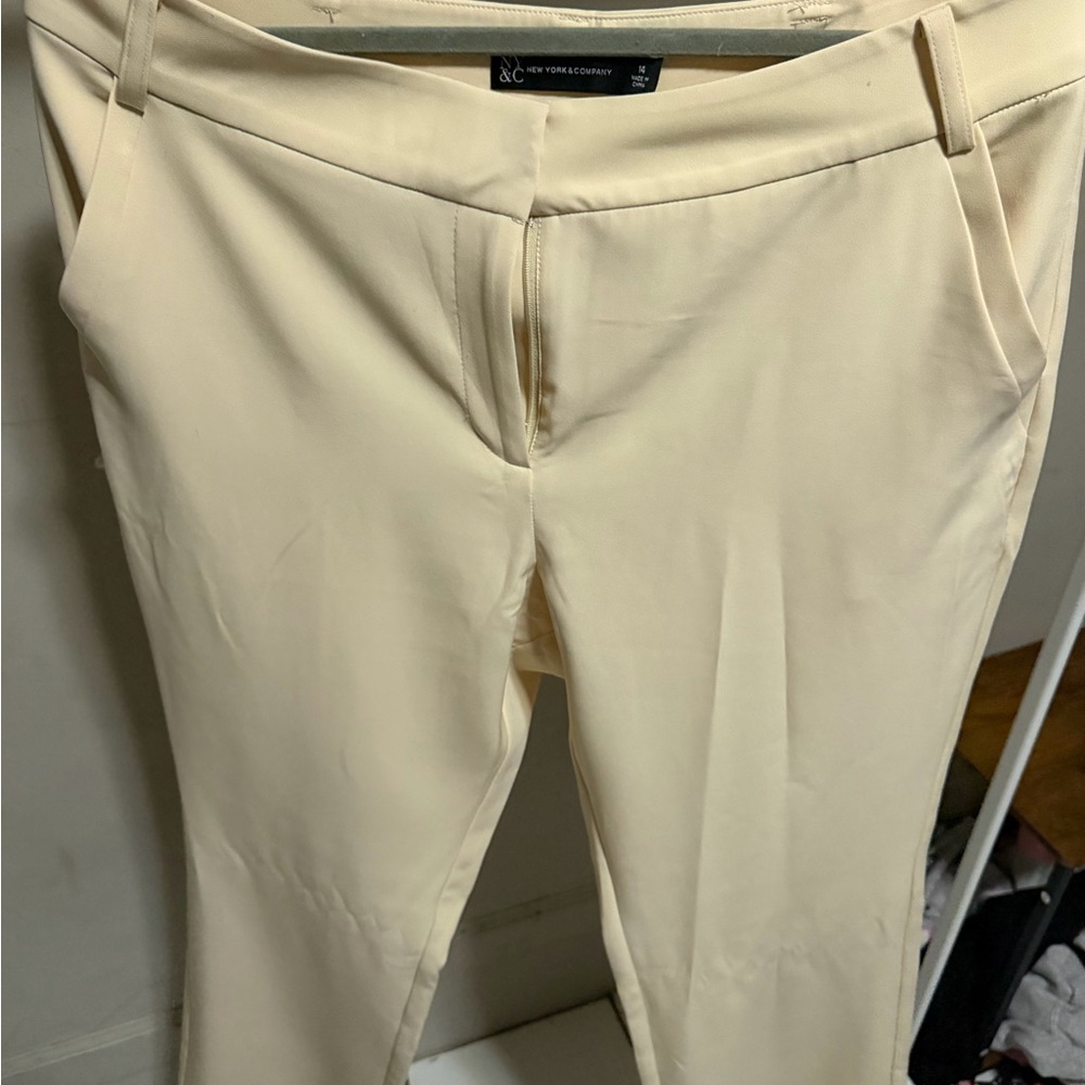 Cream Straight Leg Trousers